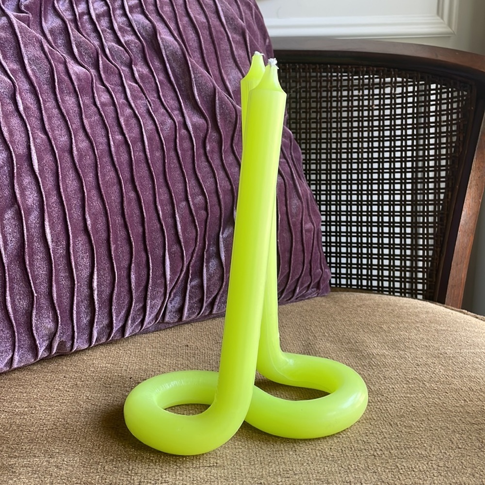 Lex Pott Yellow Twist Candle - Picture 2 of 4